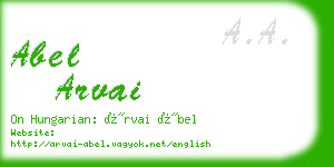 abel arvai business card